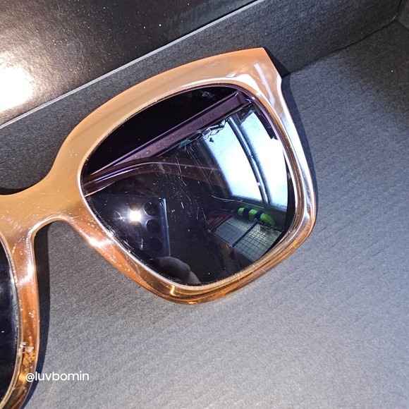 DIFF Bella Oversized Sunglasses Polarized Coral Blue Used With Case CR-BE10P - Picture 7 of 14